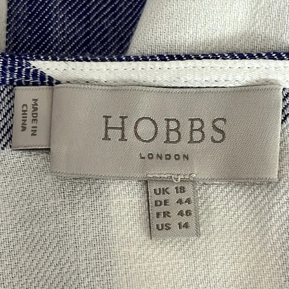 Hobbs London Aria Pleated Flax & Viscose Striped Dress - Size 14 - Picture 7 of 9